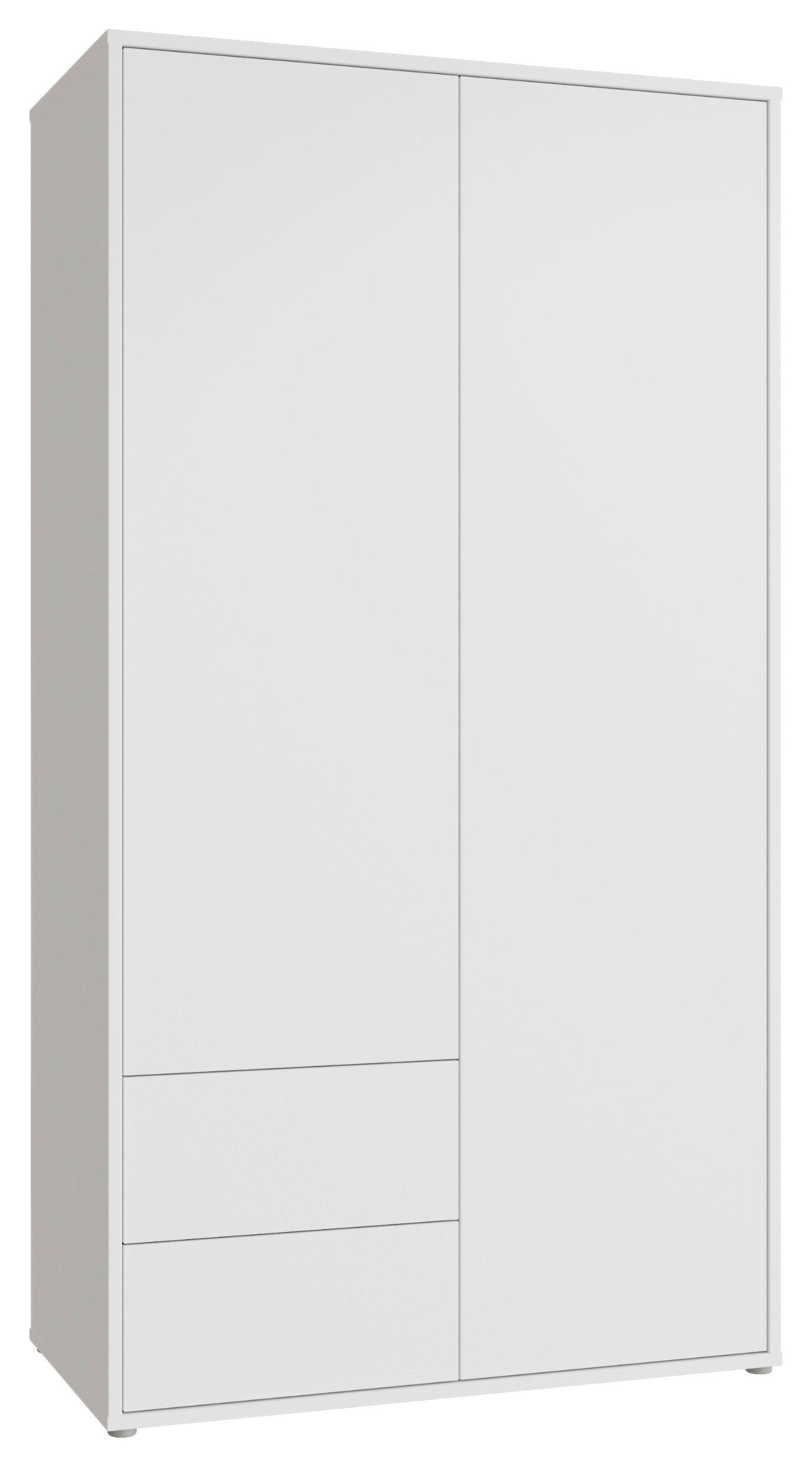 DREHTÜRENSCHRANK 115/214/60 cm,  in Weiß, 2-türig  - Weiß, Trend, Holzwerkstoff (115/214/60cm) - Carryhome