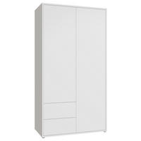 DREHTÜRENSCHRANK 115/214/60 cm,  in Weiß, 2-türig  - Weiß, Trend, Holzwerkstoff (115/214/60cm) - Carryhome