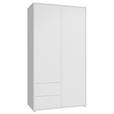DREHTÜRENSCHRANK 115/214/60 cm,  in Weiß, 2-türig  - Weiß, Trend, Holzwerkstoff (115/214/60cm) - Carryhome