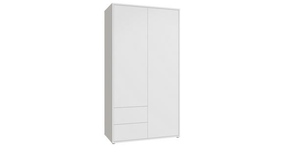DREHTÜRENSCHRANK 115/214/60 cm,  in Weiß, 2-türig  - Weiß, Trend, Holzwerkstoff (115/214/60cm) - Carryhome