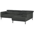 ECKSOFA in Chenille Dunkelgrau  280/205 cm  - Dunkelgrau/Schwarz, Design, Textil/Metall (280/205cm) - Xora