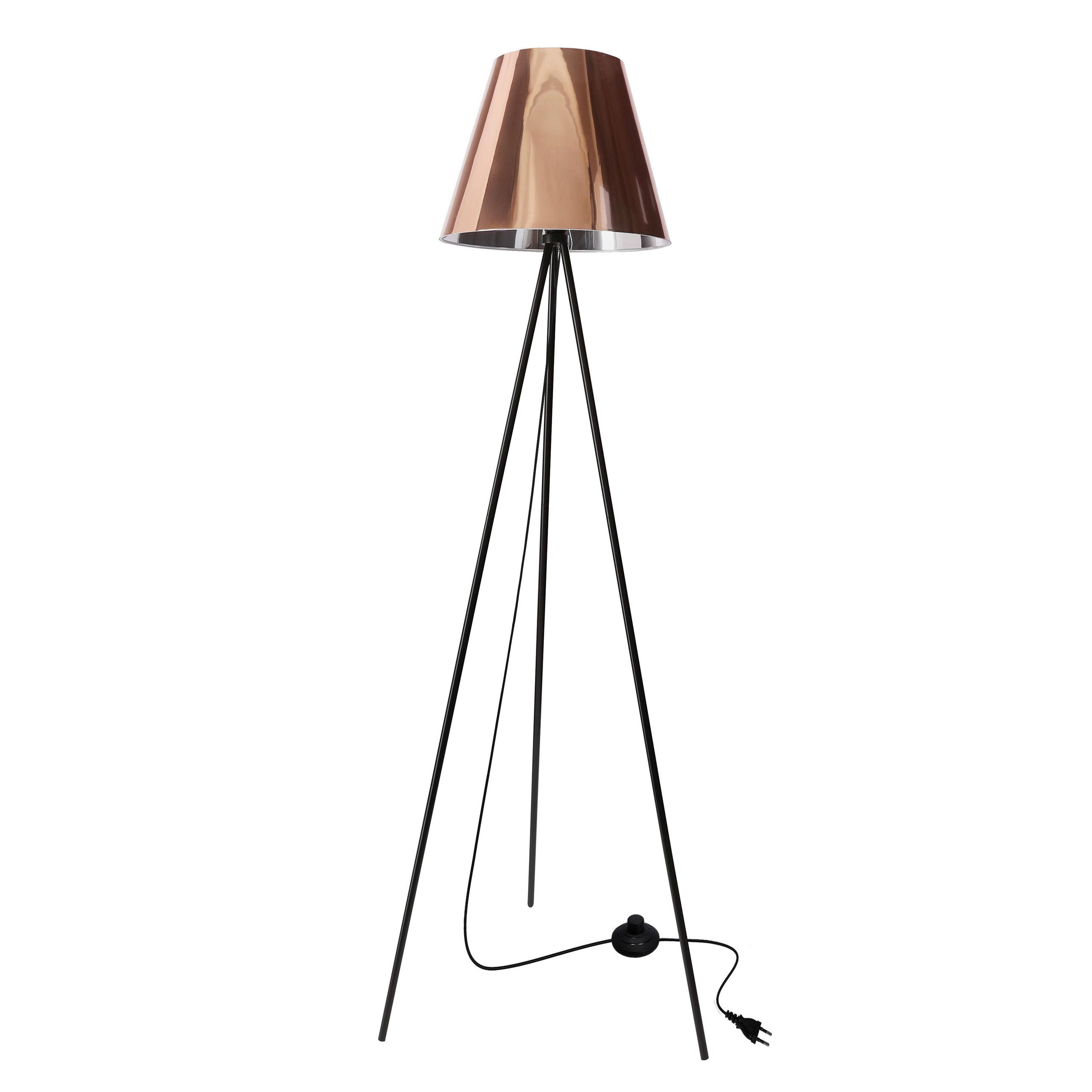 STEHLEUCHTE 48/48/150 cm    - Schwarz/Kupferfarben, KONVENTIONELL, Kunststoff/Metall (48/48/150cm)