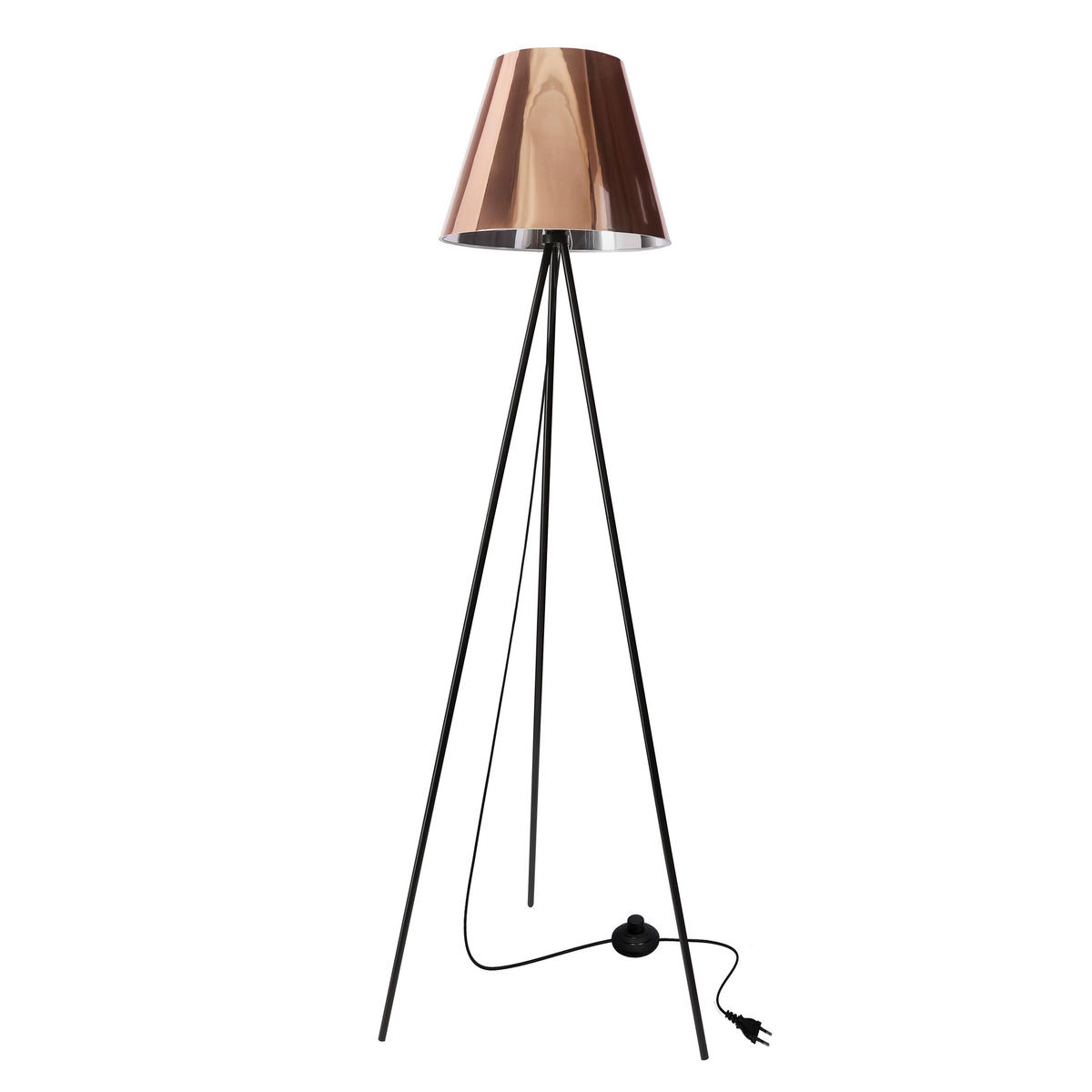 STEHLEUCHTE 48/48/150 cm    - Schwarz/Kupferfarben, KONVENTIONELL, Kunststoff/Metall (48/48/150cm)