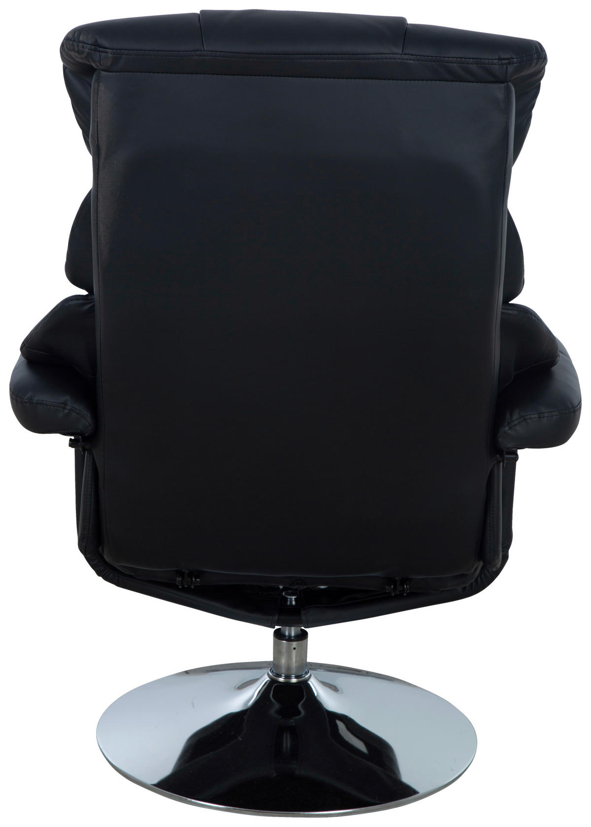 RELAXSESSELSET Lederlook Hocker    - Chromfarben/Schwarz, MODERN, Textil/Metall (80/108/86cm) - P & B