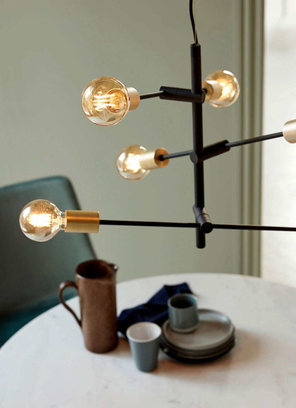 PENDELLEUCHTE Josefine 55/55/79 cm  - Schwarz, Design, Metall (55/55/79cm) - Nordlux