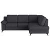 ECKSOFA in Flachgewebe Dunkelblau  - Schwarz/Dunkelblau, Konventionell, Textil/Metall (242/170cm) - Cotta