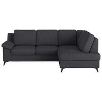 ECKSOFA in Flachgewebe Dunkelblau  - Schwarz/Dunkelblau, Konventionell, Textil/Metall (242/170cm) - Cotta