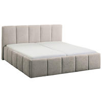 POLSTERBETT 180/200 cm,  in Grau,  - Schwarz/Grau, Design, Holz/Textil (180/200cm) - Xora
