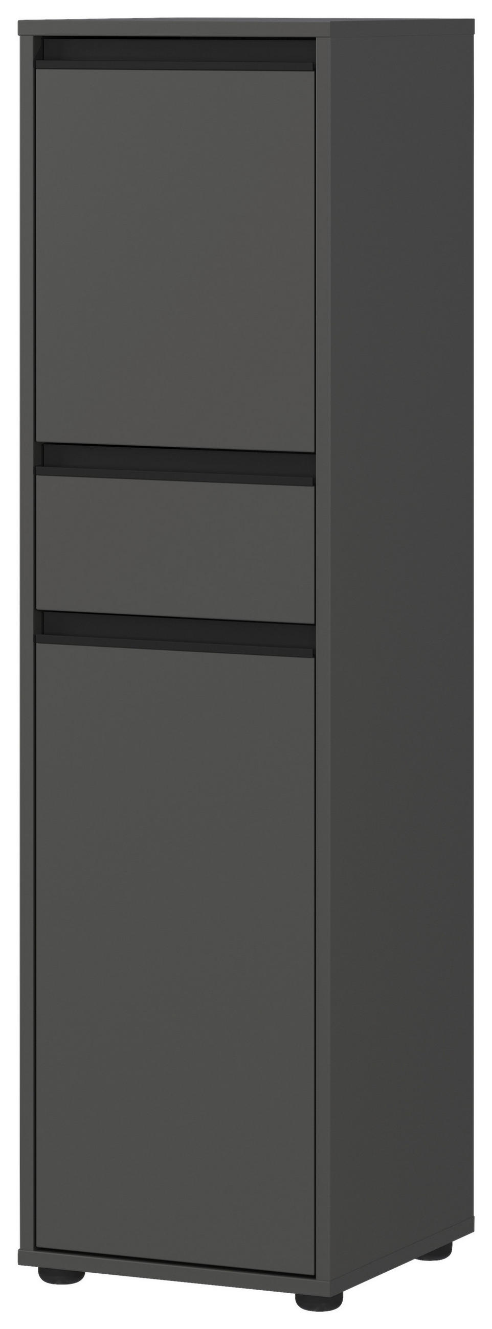 MIDISCHRANK 33/121/34 cm  - Graphitfarben/Schwarz, MODERN, Holzwerkstoff/Metall (33/121/34cm) - Germania