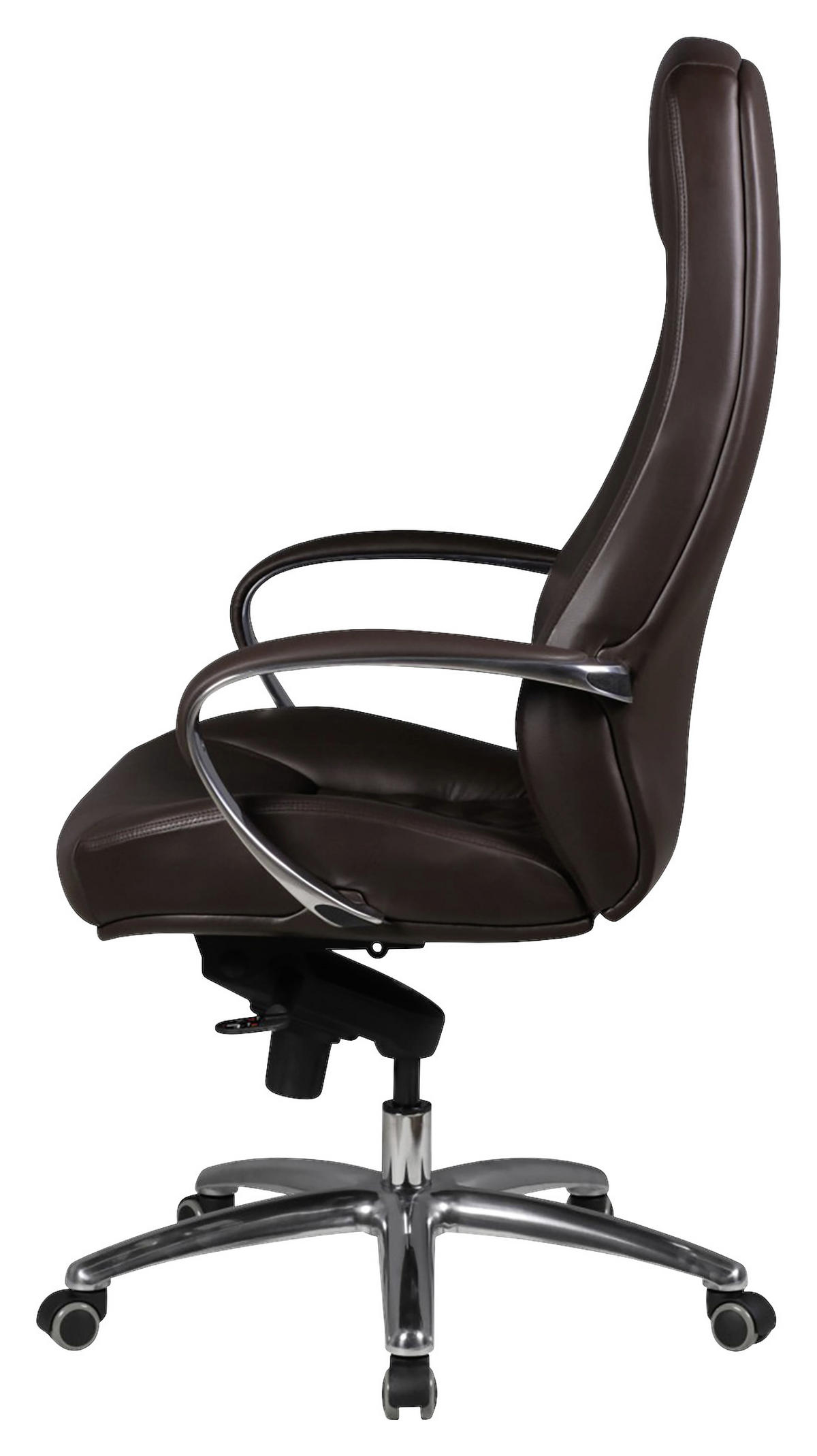 CHEFSESSEL  in Lederlook Braun  - Alufarben/Braun, Modern, Leder/Kunststoff (68/130/68cm) - MID.YOU