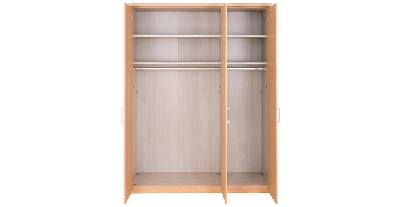 KLEIDERSCHRANK in Ahornfarben - Silberfarben/Ahornfarben, KONVENTIONELL, Glas/Holzwerkstoff (150/197/58cm) - Venda