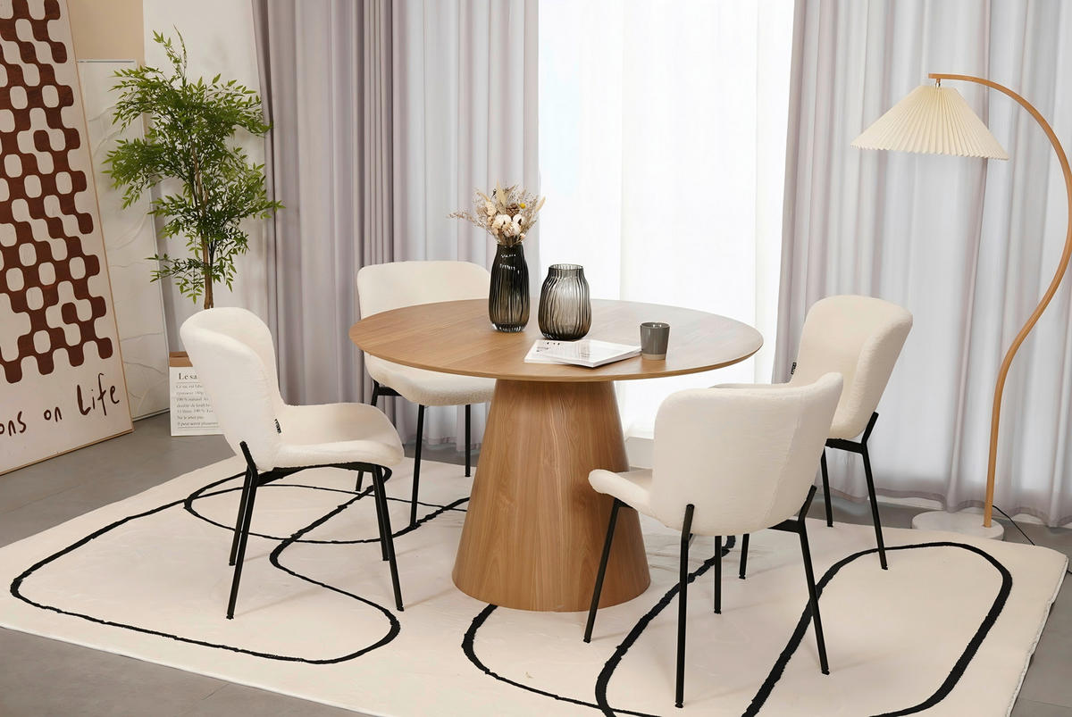 ESSTISCH 120/120/75 cm Echtholz, Nachbildung  Holzwerkstoff, Holz rund Eichefarben  - Eichefarben, Design, Holz/Holzwerkstoff (120/120/75cm) - Xora