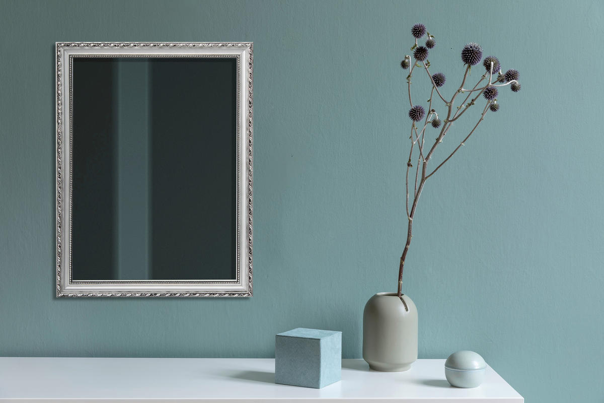 WANDSPIEGEL 34/45/2 cm    in rechteckig  - Silberfarben, Trend, Glas/Holz (34/45/2cm) - Boxxx