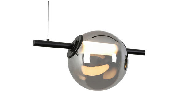 LED-HÄNGELEUCHTE Seco 124/20/215 cm   - Chromfarben/Schwarz, Design, Glas/Kunststoff (124/20/215cm) - Dieter Knoll