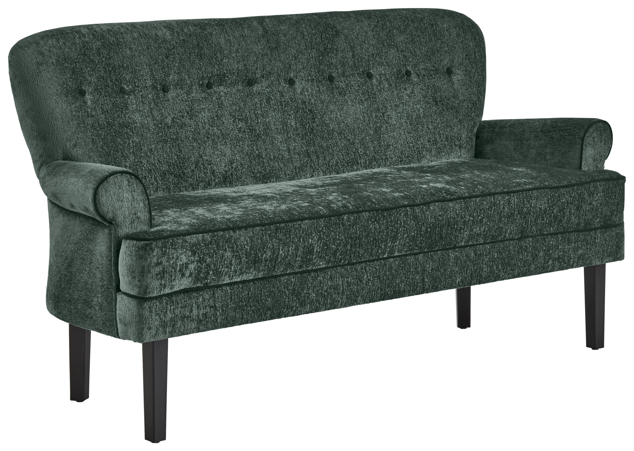 SITZBANK 180/91/75 cm Flachgewebe Grün, Schwarz Buche massiv  - Schwarz/Grün, LIFESTYLE, Holz/Textil (180/91/75cm) - Valdera
