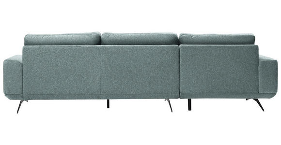 ECKSOFA in Webstoff Hellblau  - Schwarz/Hellblau, Design, Textil/Metall (172/320cm) - Valnatura