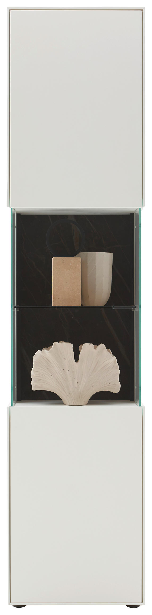 VITRINE Weiss  46,9/205,5/37,1 cm  - Weiss/Schwarz, Design, Glas/Keramik (46,9/205,5/37,1cm) - Dieter Knoll