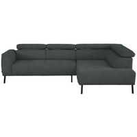 ECKSOFA in Chenille Grau  280/205 cm  - Schwarz/Grau, Design, Textil/Metall (280/205cm) - Xora