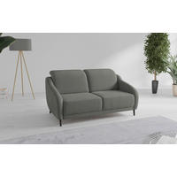 2,5-SITZER Mikrofaser Schlammfarben  - Schlammfarben/Schwarz, MODERN, Textil/Metall (172/93/104cm) - Sit & More