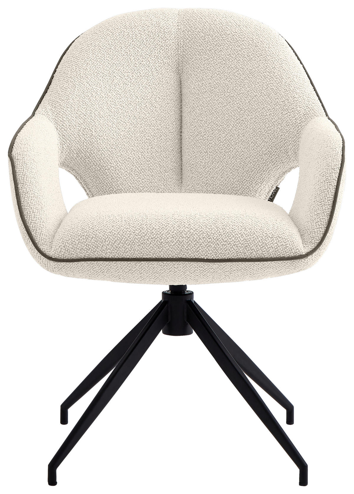 KAROSSZÉK krémszínű, fekete  - krémszínű/fekete, Design, textil/fém (62/85/64cm) - Novel