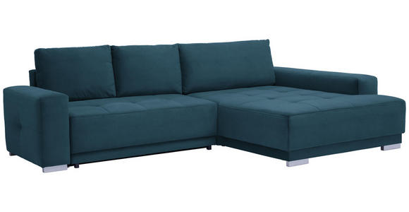 WOHNLANDSCHAFT in Textil Blau - Blau/Silberfarben, Design, Holz/Textil (293/195cm) - Cantus