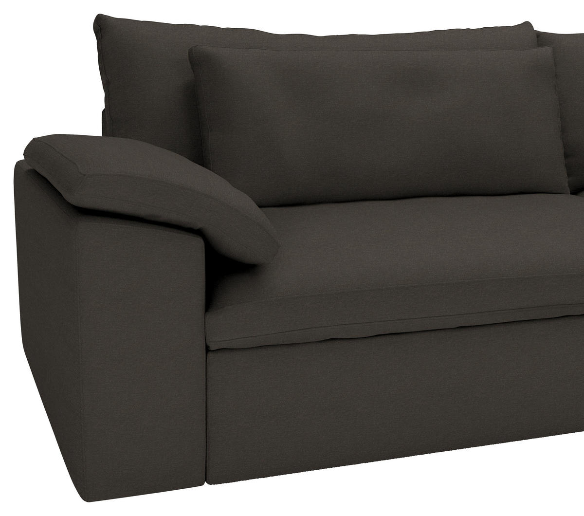 ECKSOFA  Chenille Mokka  - Schwarz/Mokka, Modern, Kunststoff/Textil (306/198cm) - Carryhome