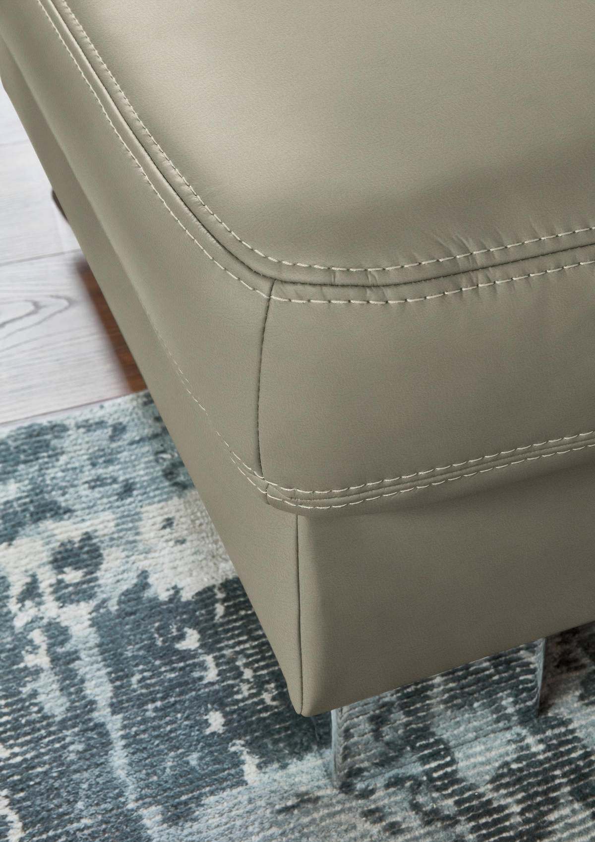 ECKSOFA  in Echtleder Grau  235/248 cm  - Alufarben/Grau, Design, Leder/Metall (235/248cm) - Beldomo Premium