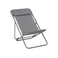 STRANDSTUHL Stahl Silberfarben, Titanfarben  - Silberfarben/Titanfarben, Basics, Textil/Metall (62/77-83/94cm) - Lafuma Mobilier