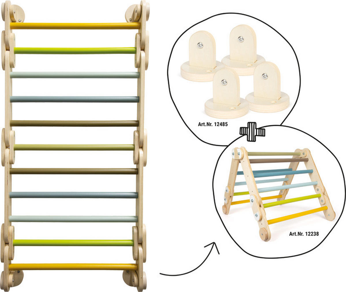KLETTERDREIECK  - Multicolor, Basics, Holz (150/10/64cm) - small foot