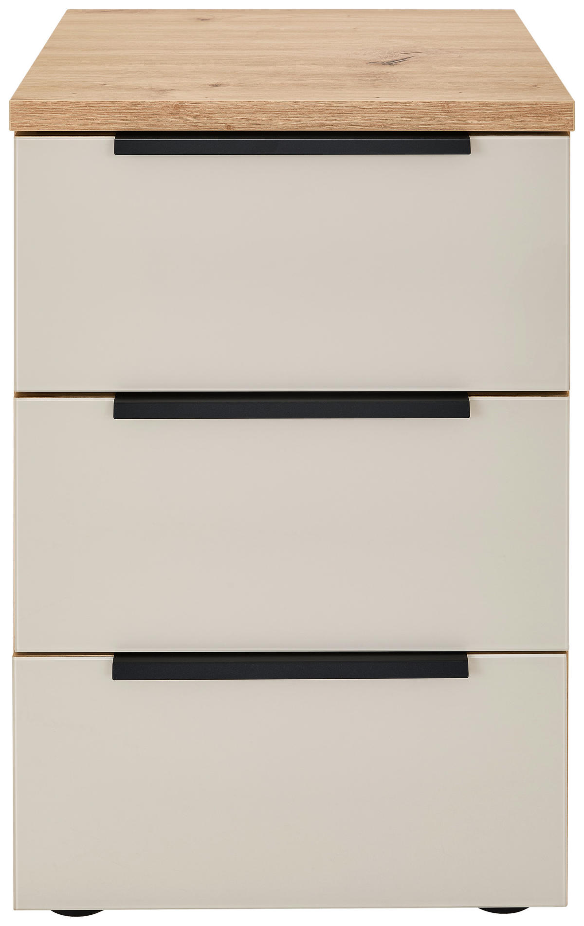 NACHTSCHRANK 40/60/40 cm  - Sandfarben/Graphitfarben, Basics, Glas/Holzwerkstoff (40/60/40cm) - Moderano