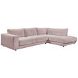 ECKSOFA  in Cord Rosa  325/224 cm  - Schwarz/Rosa, Design, Kunststoff/Textil (325/224cm) - Hom`in