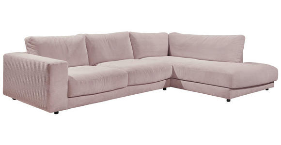 ECKSOFA  in Cord Rosa  325/224 cm  - Schwarz/Rosa, Design, Kunststoff/Textil (325/224cm) - Hom`in