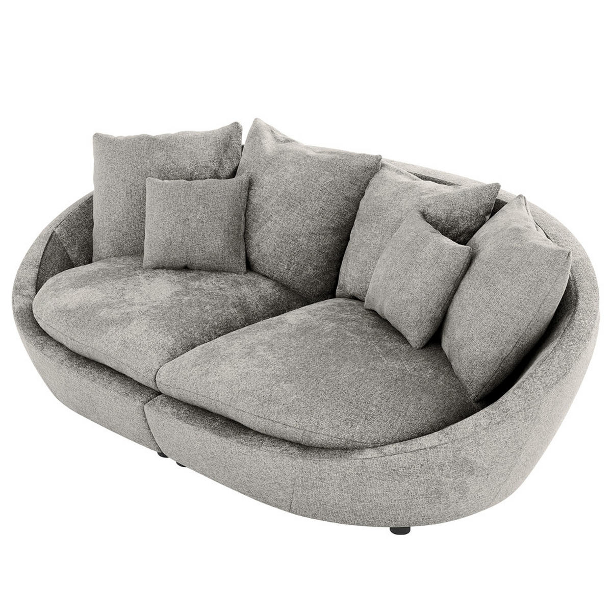 BIGSOFA in Chenille Dunkelgrau  - Dunkelgrau/Schwarz, Modern, Kunststoff/Textil (280/87/131cm) - Trendmanufaktur