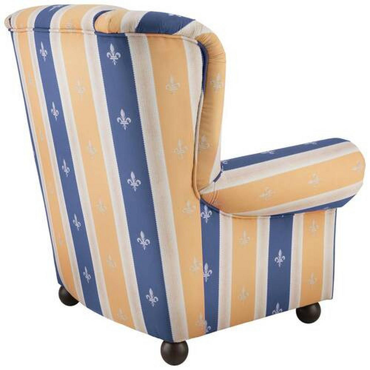 OHRENSESSEL in Mikrofaser Blau  - Wengefarben/Blau, Konventionell, Holz/Textil (92/102/89cm) - Livetastic