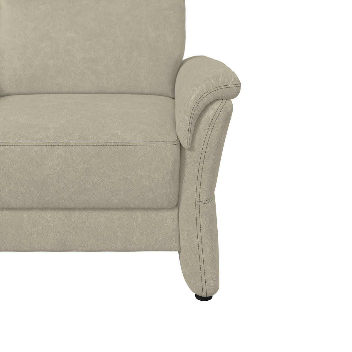 SESSEL Mikrofaser Hellgrau  - Hellgrau/Schwarz, Konventionell, Kunststoff/Textil (104/98/91cm) - Elegando
