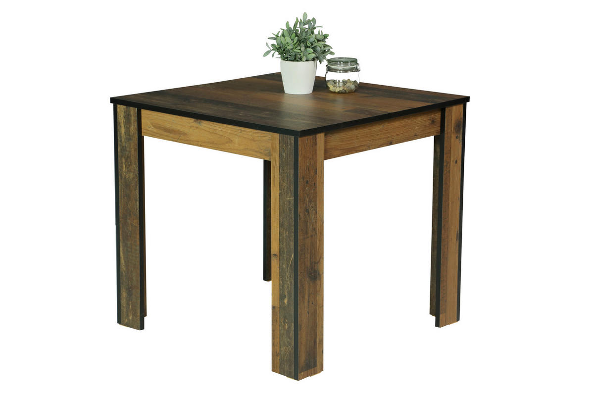 TISCHGRUPPE Anthrazit, Alteiche  - Alteiche/Anthrazit, MODERN, Textil/Metall (80/76/80cm) - MID.YOU