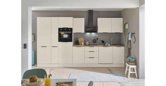 KÜCHENBLOCK   in Kaschmir  - Kaschmir/Schwarz, Basics, Holzwerkstoff/Metall (370/211/60cm) - Xora