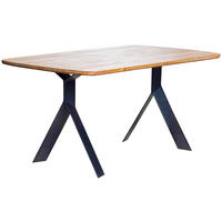 ESSTISCH Echtholz  Holz, Metall Eichefarben  - Eichefarben/Schwarz, MODERN, Holz/Metall (160/76/90cm) - Livetastic