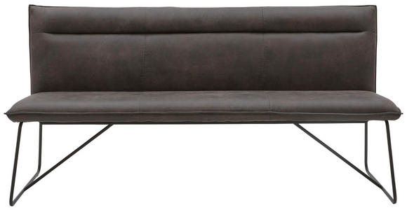 SITZBANK 220/88/66 cm in Anthrazit, Schwarz - Anthrazit/Schwarz, Design, Textil/Metall (220/88/66cm) - Valnatura
