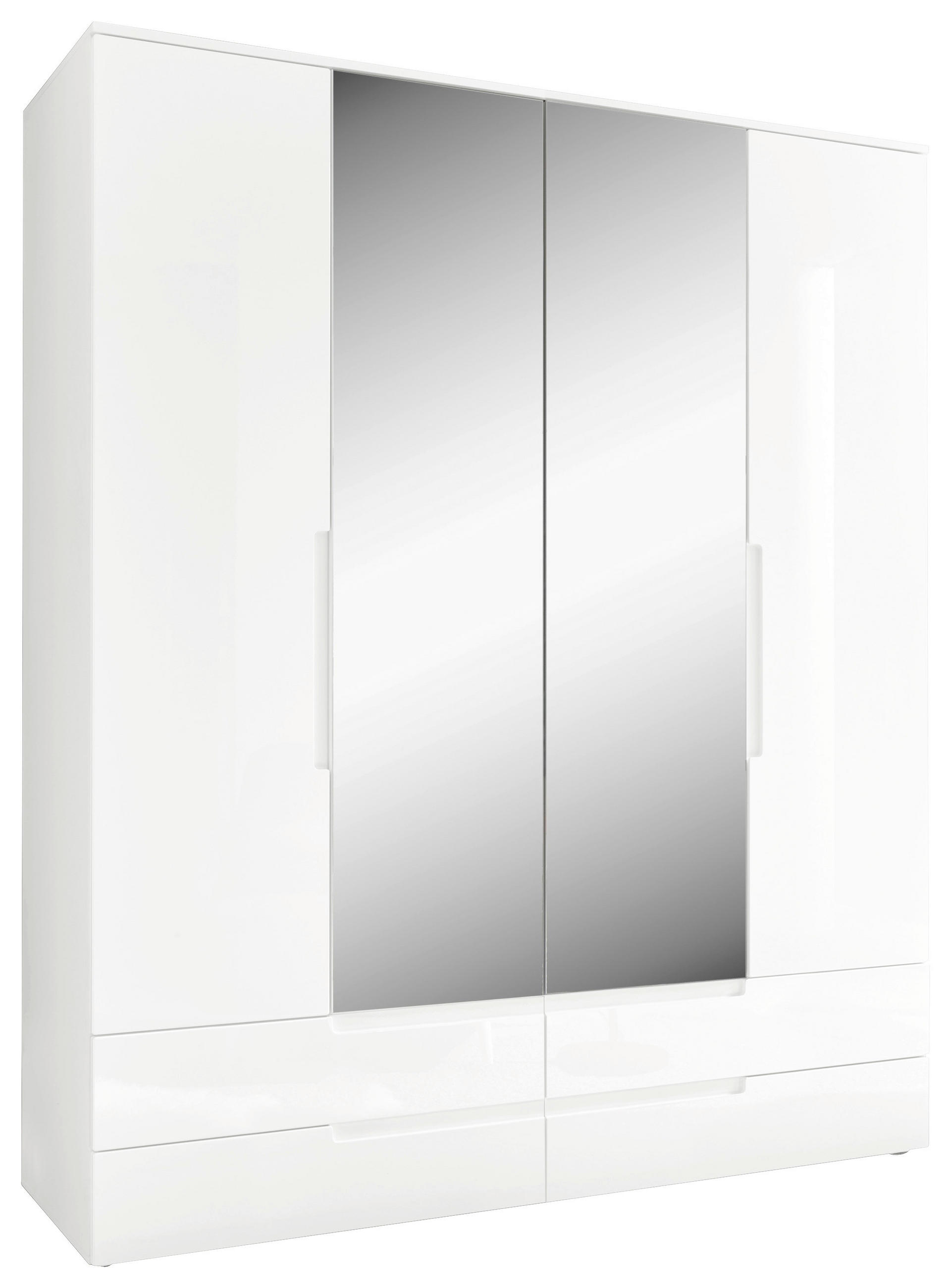 Drehtürenschrank Mit Spiegel 160 Cm Spice Weiß