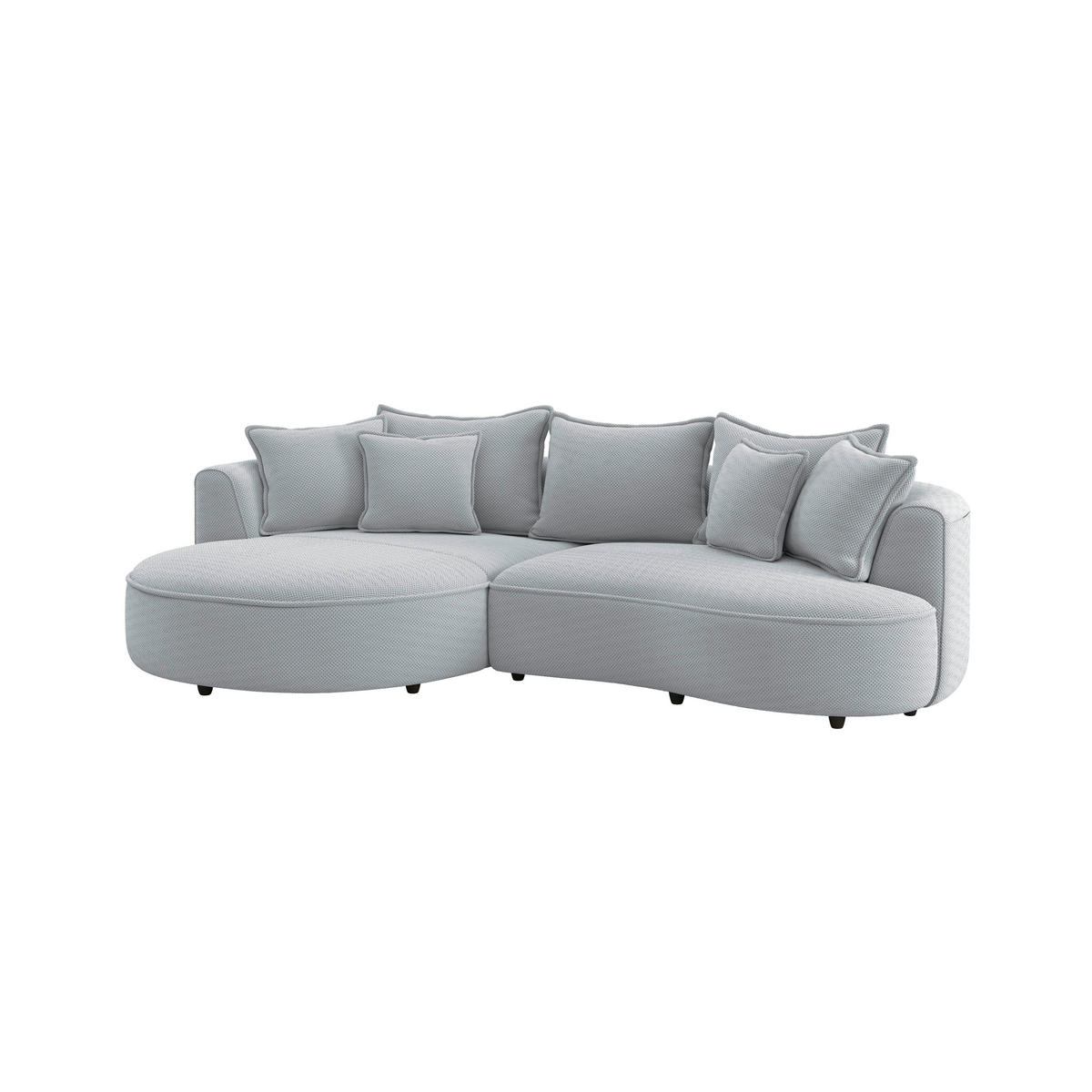 ECKSOFA LEVI Grauweiß Velours, Struktur  - Grauweiß/Schwarz, MODERN, Kunststoff/Textil (168/287cm) - Livetastic