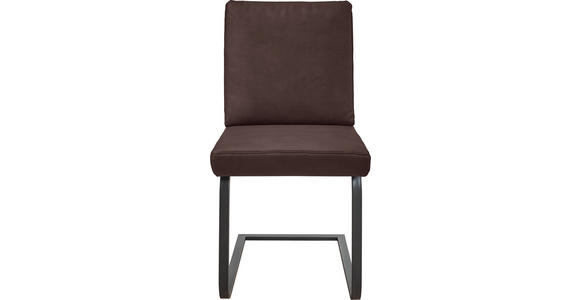 SCHWINGSTUHL in Stahl Mikrofaser - Dunkelbraun/Schwarz, Design, Textil/Metall (46/92/60cm) - Dieter Knoll
