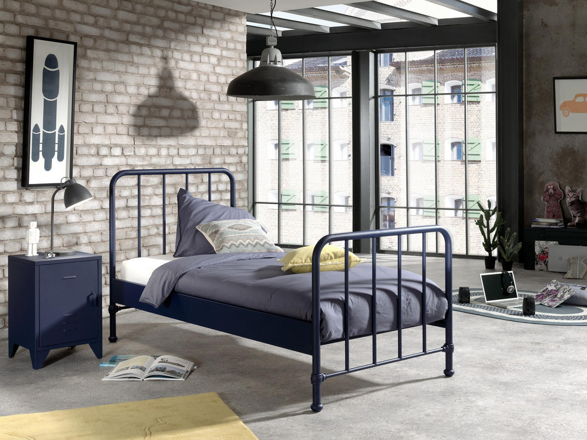 KINDER-/JUNIORBETT 90/200 cm  in Blau  - Blau, MODERN, Holz/Metall (90/200cm) - MID.YOU