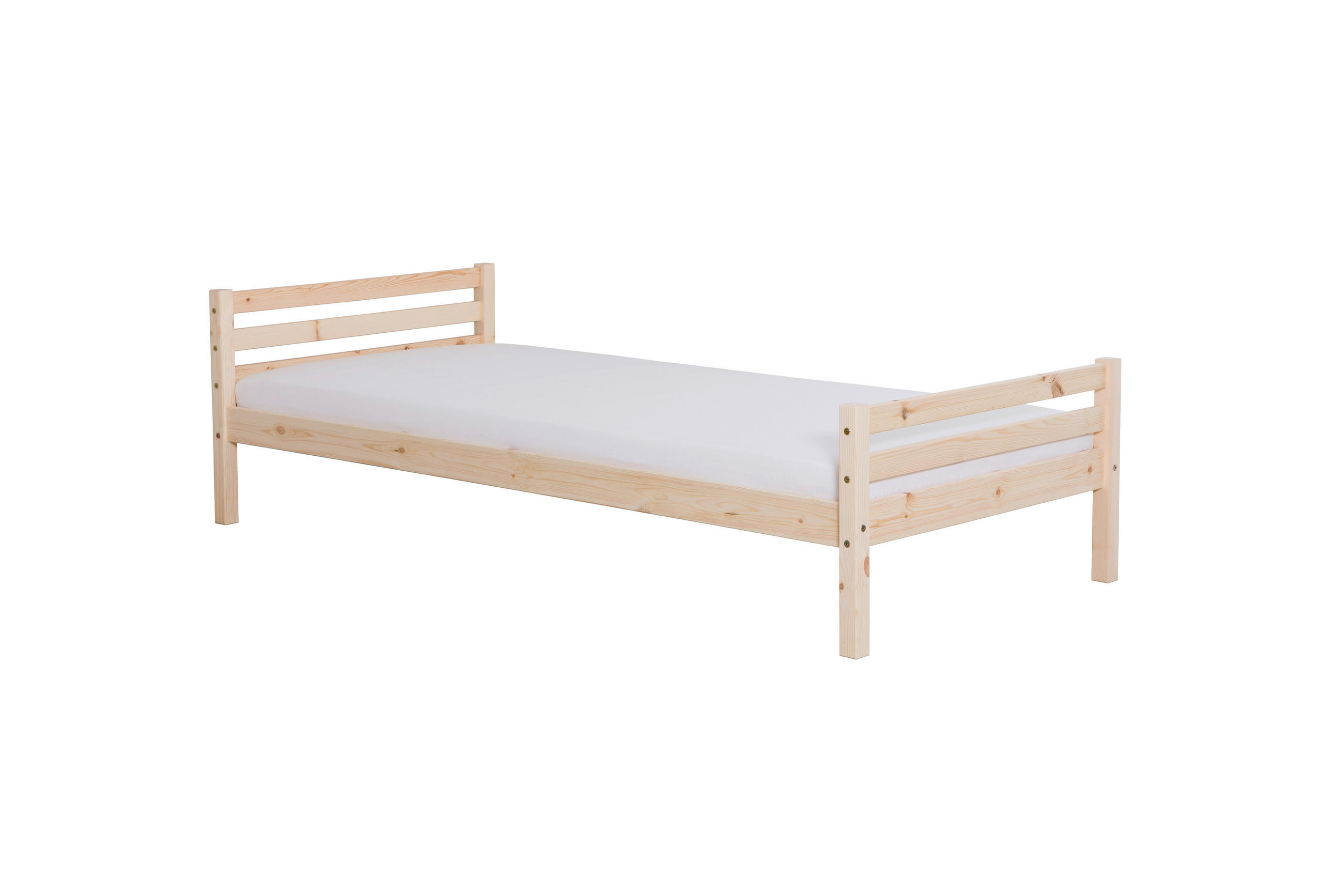 Massivholzbett 90x200 Nadine, Kiefer Natur