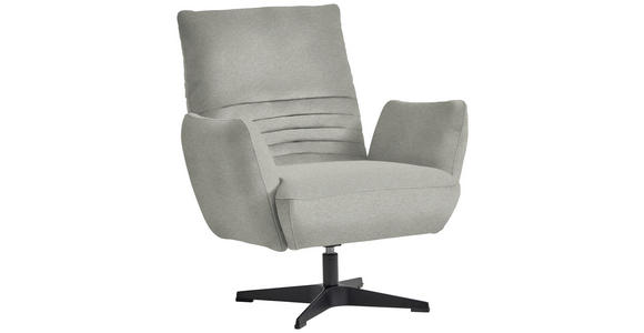 SESSEL in Teddystoff Hellgrau  - Hellgrau/Schwarz, Design, Textil/Metall (60/94/86cm) - Dieter Knoll