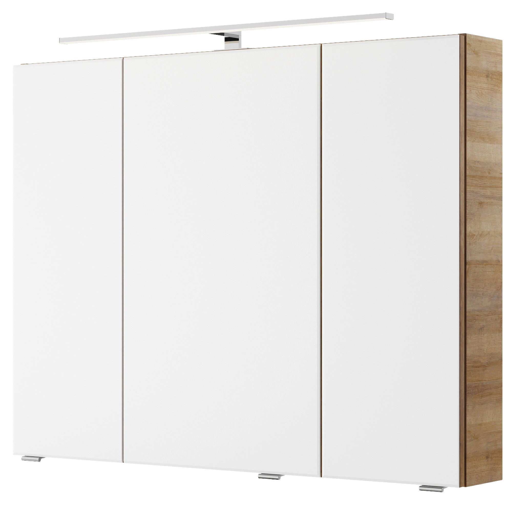 SPIEGELSCHRANK 90/70,3/14,5 cm  - Chromfarben/Eichefarben, KONVENTIONELL, Glas/Holzwerkstoff (90/70,3/14,5cm) - Pelipal