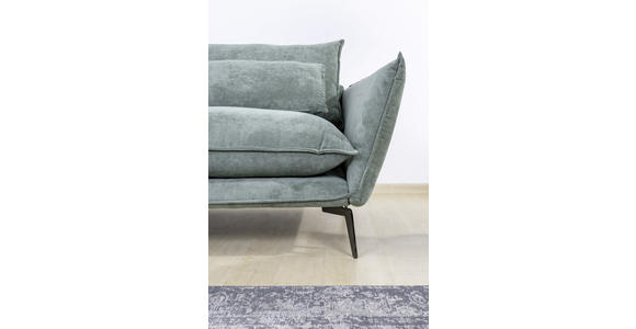 ECKSOFA in Webstoff Grün  - Schwarz/Grün, Design, Textil/Metall (165/338cm) - Hom`in