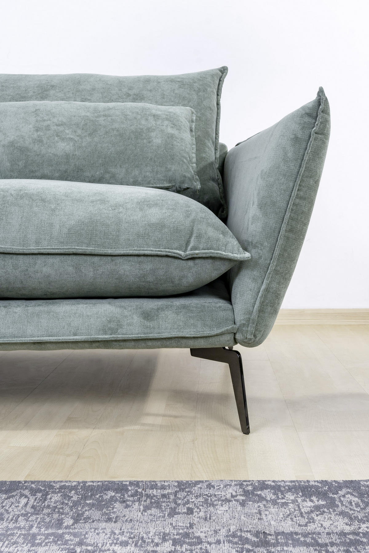 ECKSOFA Anthrazit Webstoff  - Anthrazit/Schwarz, Design, Textil/Metall (165/338cm) - Livetastic