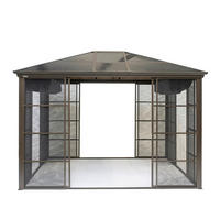PAVILLON 362/283/297 cm Aluminium  - Bronzefarben, Basics, Kunststoff/Metall (362/283/297cm) - Ambia Garden