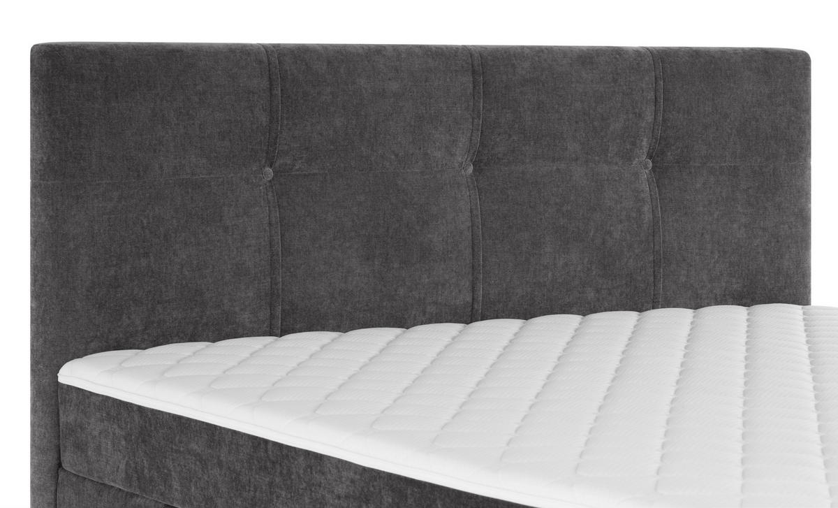 BOXBETT 160/200 cm  in Anthrazit  - Anthrazit/Schwarz, KONVENTIONELL, Holz/Textil (160/200cm) - Welnova